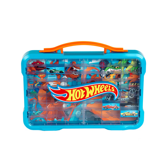 Sammelkoffervitrine für 54 Autos mit leuchtendem Hot Wheels Logo