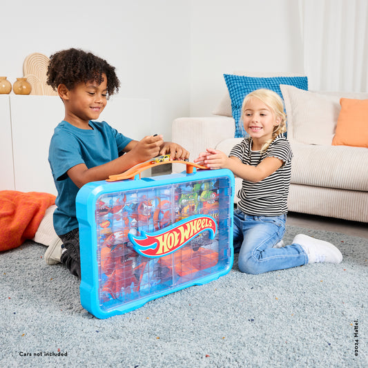 Sammelkoffervitrine für 54 Autos mit leuchtendem Hot Wheels Logo