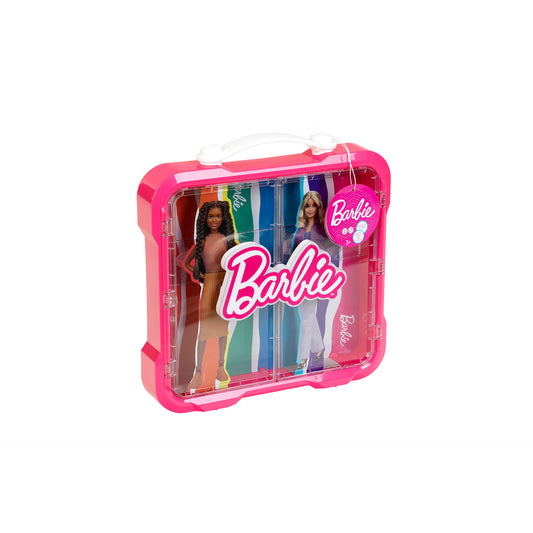 Vitrinenkoffer für 4 Barbies mit leuchtendem Barbie Logo