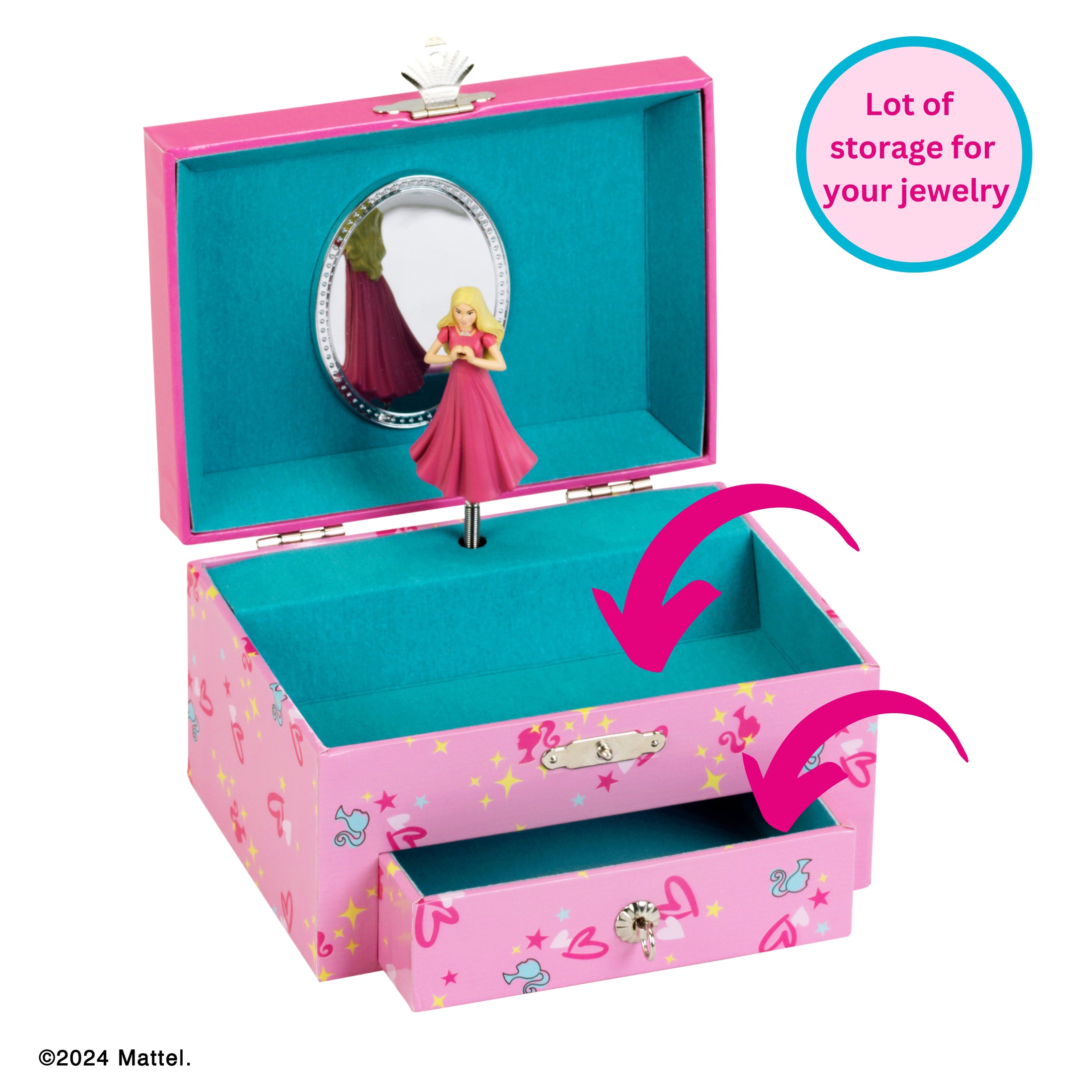 Musikalische Schmuckschatulle personalisiert mit Barbie