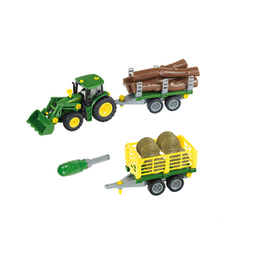 Traktor, 2 in 1 Holz- und Heuwagen