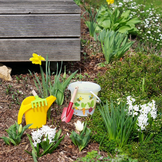Sandeimer-Set Garten aus recyceltem Kunststoff und Holz