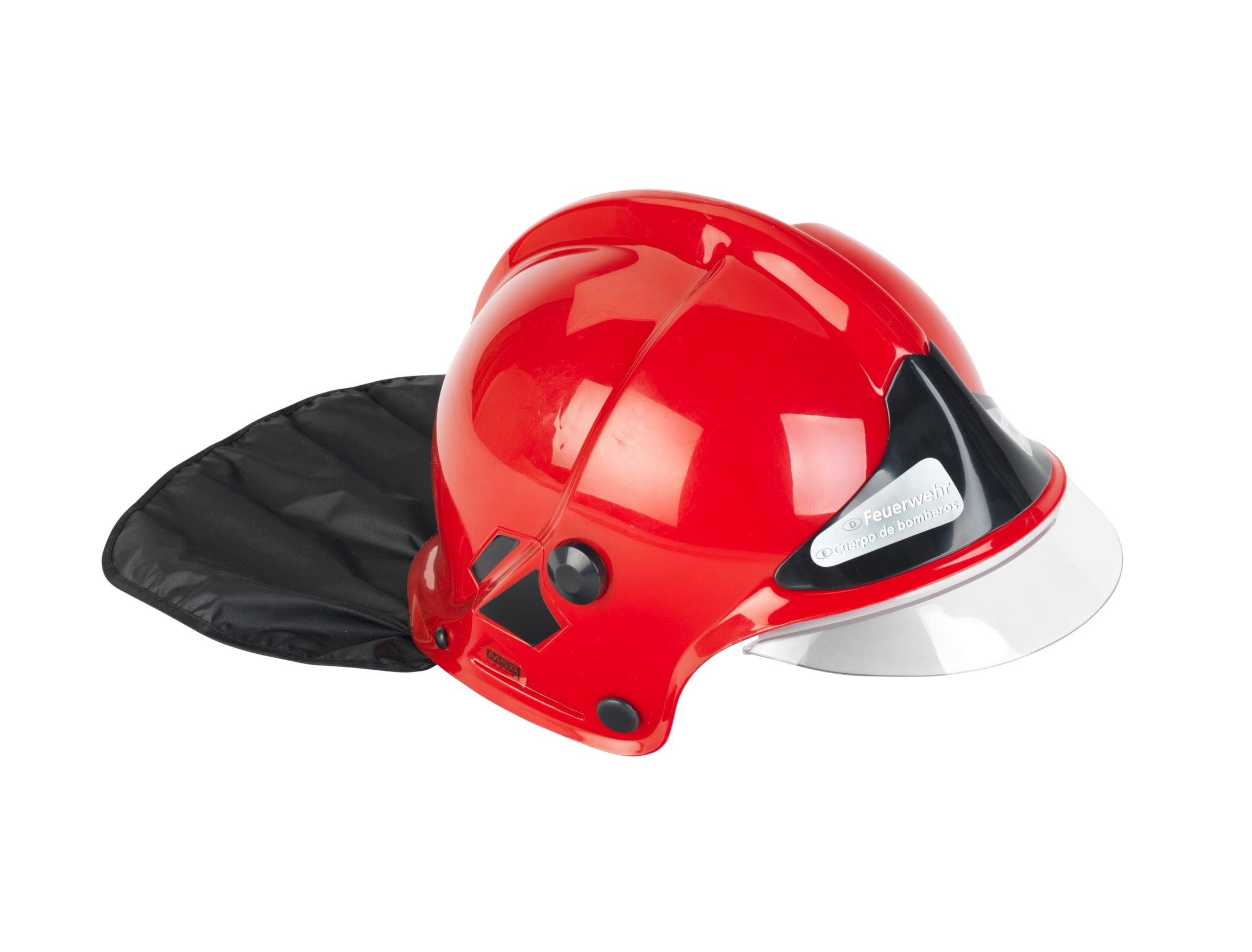 Feuerwehrhelm mit Visier in Rot