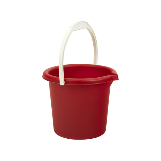 roter Sandeimer aus recyceltem Kunststoff
